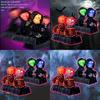 Colorful Light-up Pumpkin And Skeleton Duo Animated Sound Effects Halloween Decor