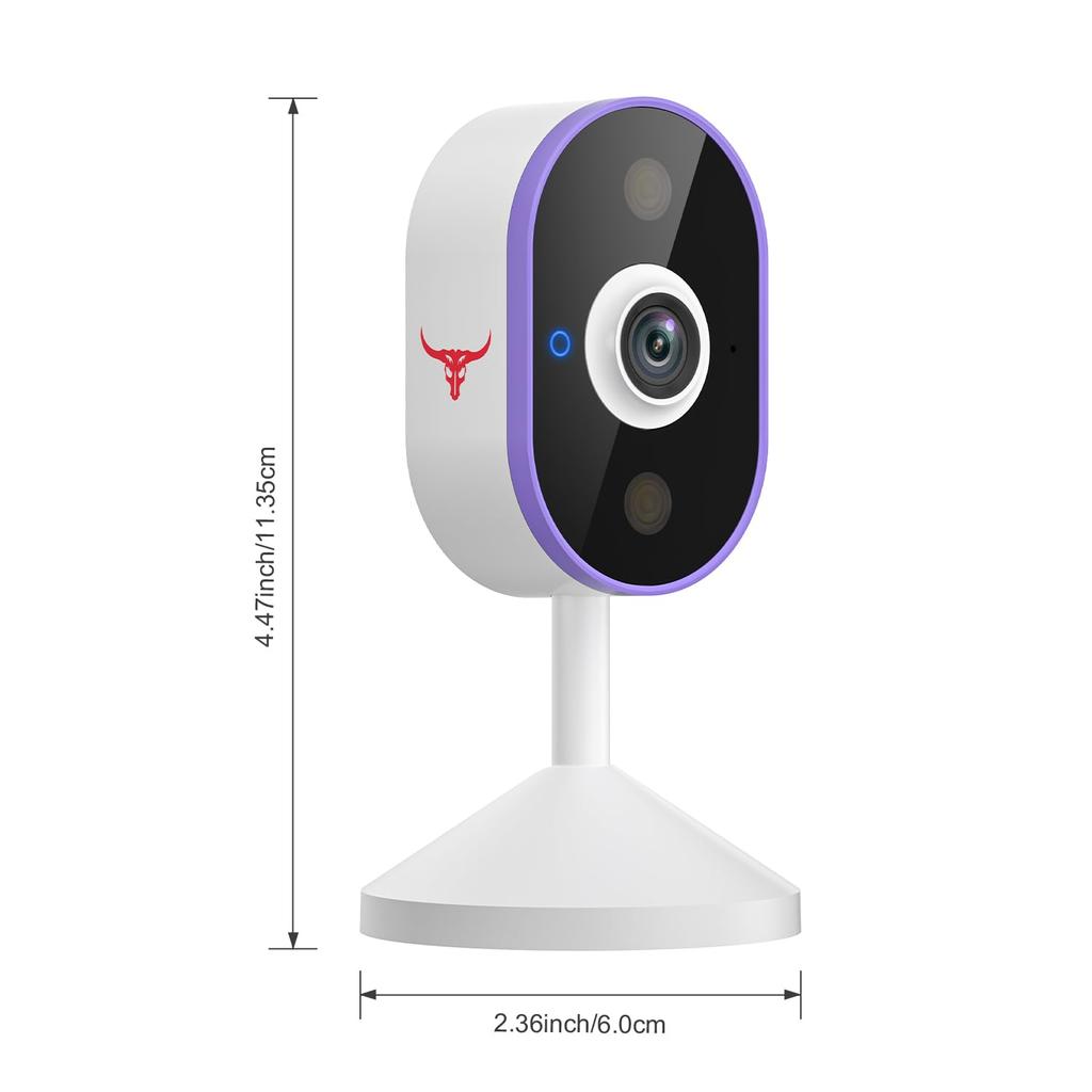 2K Security Indoor and Outdoor Pet Surveillance Full Color Night IP65 Waterproof and Motion Detection and Human Cloud Recording and Remote Network