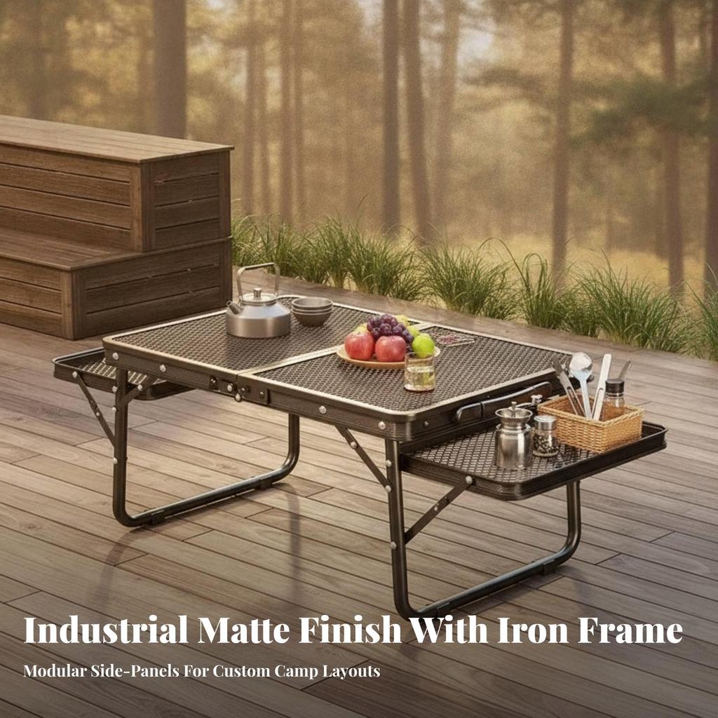 Portable Picnic Table with Mesh Top Easy Setup Folding Outdoor Lightweight