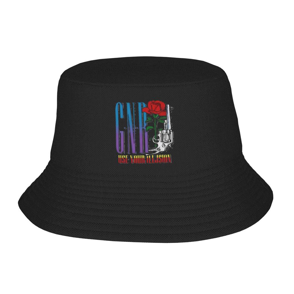 Bucket Hat Men Women Lightweight Outdoor Guns N Roses Fishing Fisherman Hat Hot Summer Beach Vacation Getaway Headwear Bob Hat