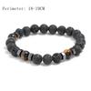 Handmade Elastic Lava Wooden Beads Bracelet for Men Volcanic Stone Tibetan Buddha Male Wrist Chain