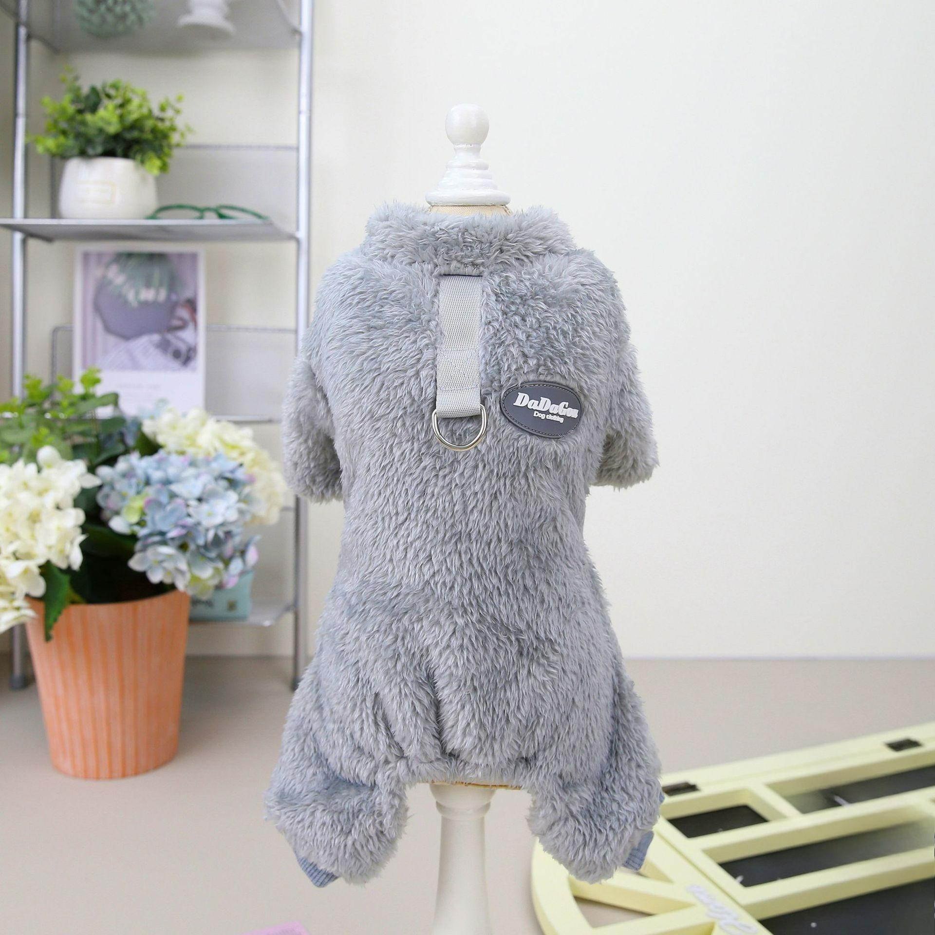

Pet Clothes, Three-color Pull Ring, Four-legged Fleece, Dog Clothes, Autumn and Winter Clothes, Pet Clothes, Teddy Clothes XXL