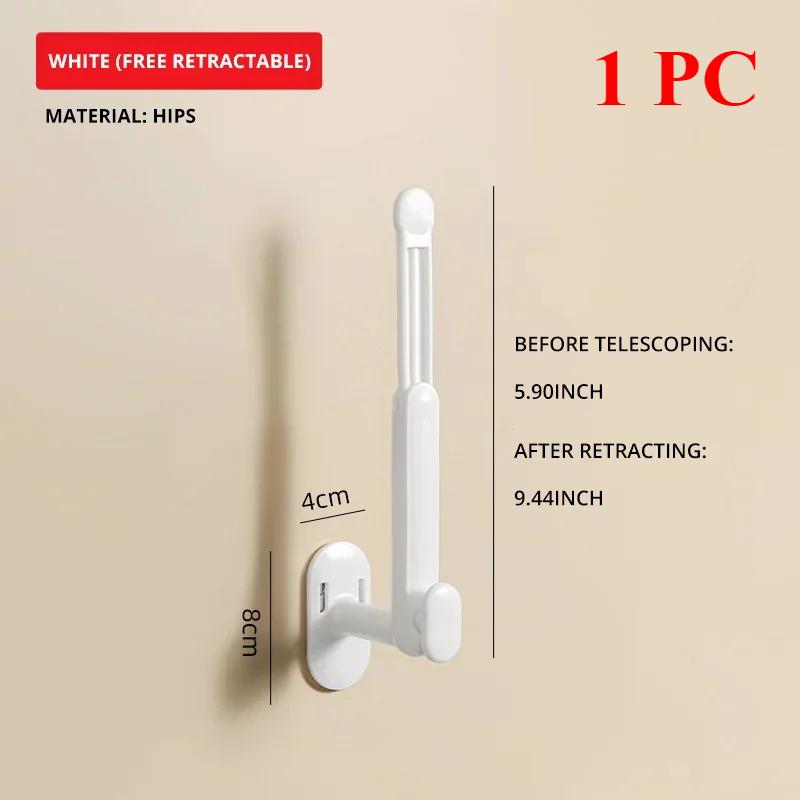 

1/3/5 PCS L-shaped Retractable Hole-free Hook Suitable for Coats Hats Towels Clothes Rolls Bathroom Traceless Adhesive Hooks