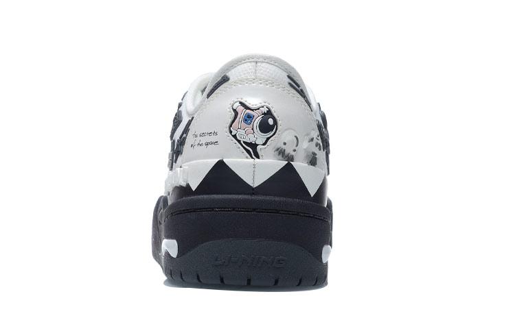 Li Ning CF Pursuit Lightweight, Slip Resistant, And Abrasion Resistant Low Top Skateboard Shoes Unisex White Gray AGLR216-3