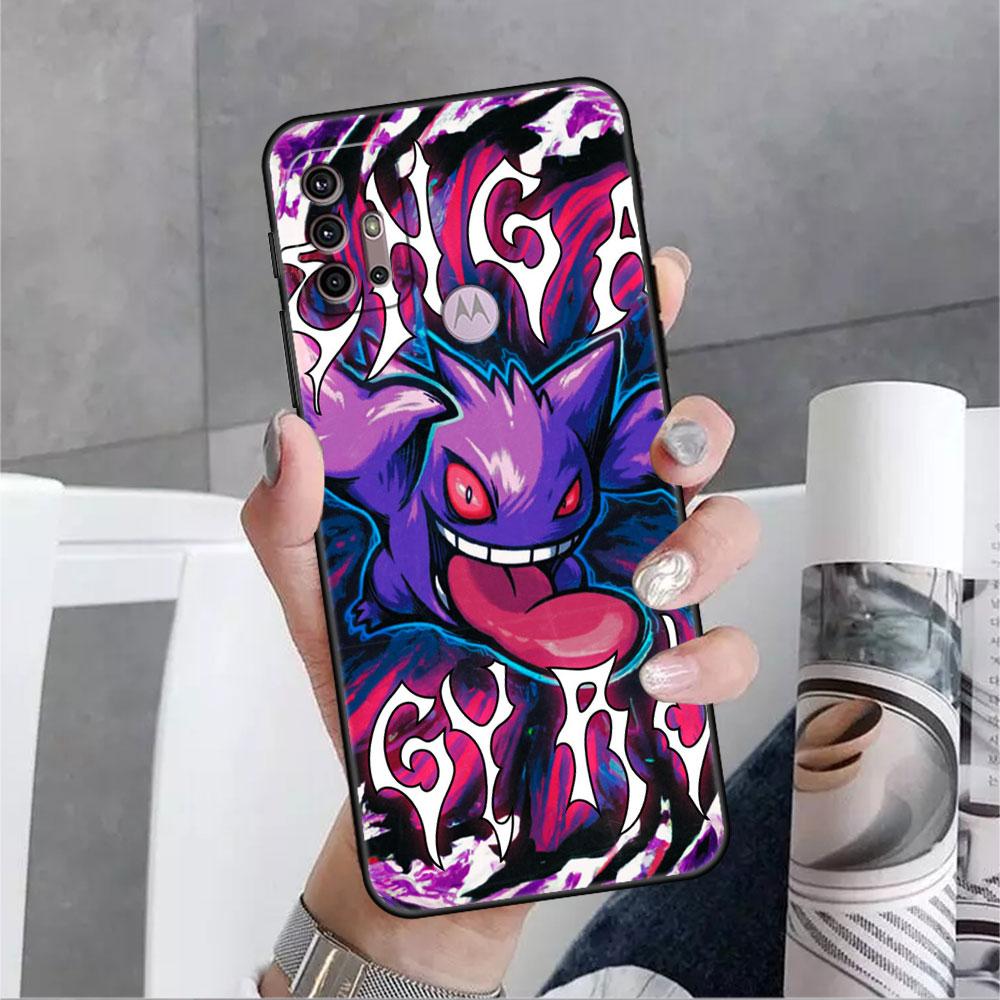 

Чохол для Motorola G60 G30 G22 Edge 20 Lite G31 One Fusion G9 G8 G60s G51 G71 G52 G200 G50 Soft Phone Cover Pokemon Gengar Cool Moto G52