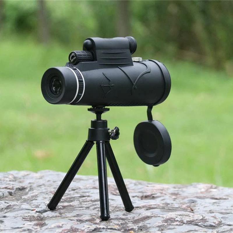 Telescop cu un singur tub de 12x50 de înaltă definiție, de mare putere, cu un singur tub, pentru telefon mobil. Viziune nocturnă în aer liber cu producători de lămpi cu laser pentru generație.