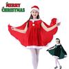 Чарівний Різдвяний Оксамитовий Костюм для Маленьких Дівчаток з Плащем-Накидкою Санта Клаус Ельф