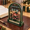 Reading Tracker Calendar Wooden Christmas Tracker Santa Arch Shelf Desktop Decor Decorative Holiday Table Ornaments with Adjustable Number Counters