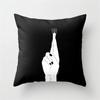 Nordic Black And White Cartoon Portrait Ultra-Short Velvet Pillow Cover Without Core Cushion Cover Premium Durable