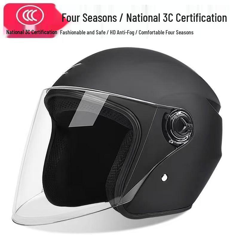 Unisex Winter Half Helmet for Electric Motorcycles - All-Season Cold Protection, Warm, 3C Certified
