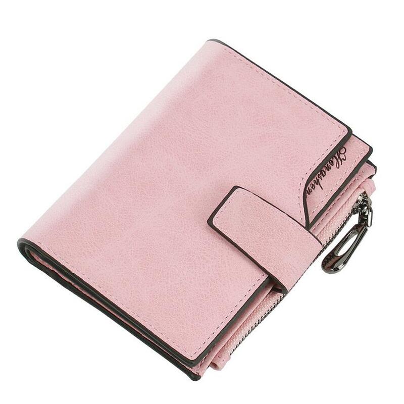 New Women's Wallet PU Leather Short Wallet Made of PU Leather Female Purses Card Holder Foldable Portable Lady Coin Purses