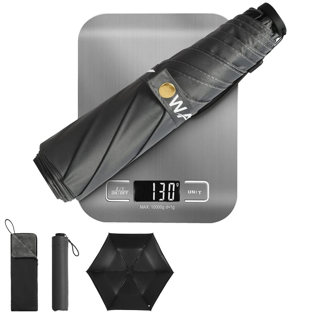 Nejlehčí karbonové 6 130g skládací UV světlo a sluneční a ultra UV deštník do deštivého období obsahuje úložný den Ycssaw deštník, žebra, (5,5 unce). Deštník,