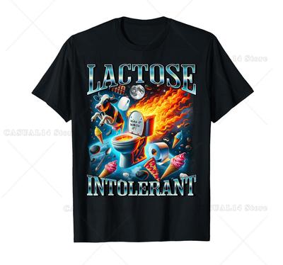 Lactose Intolerant Shirt, Funny Sarcasm Oddly Specific Meme T-Shirt Cotton Short Sleeve