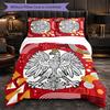 Poland Football Pattern 3 Pieces Bedding Set Soft Microfiber Duvet Cover with Pillow Cases for Bedroom