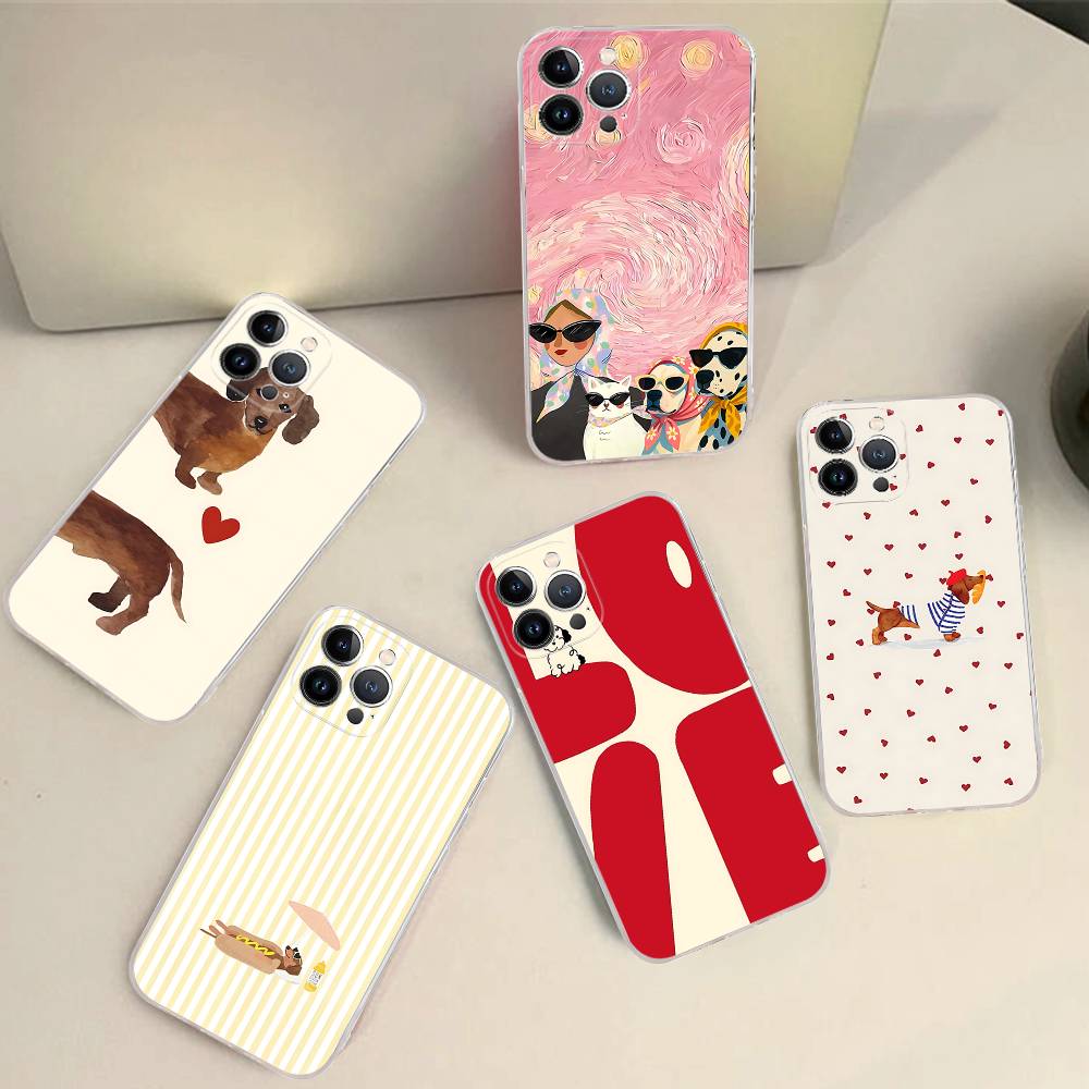 Dachshund Black Stripe For IPhone 17 16 16e 15 14 13 12 11 Pro Max Mini Plus Phone Case