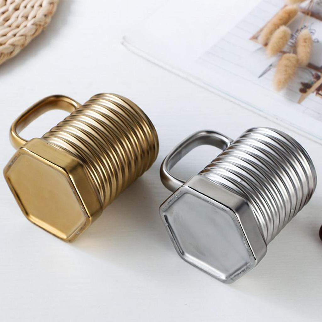 Spiral Hexagonal Coffee Mug 380ml Screw Design Heat Resistant Drinkware for Cappuccino Milk Tea Beer Home Cafe Restaurant Use