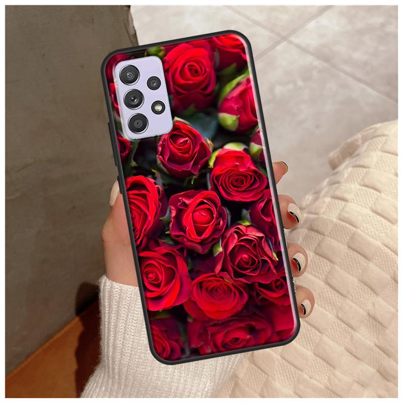 

Bright Red Roses Flowers Case For Samsung Galaxy A14 A34 A54 A12 A22 A32 A42 A52 A13 A23 A33 A53 A50 A51 A71 Cover Samsung A51 4G
