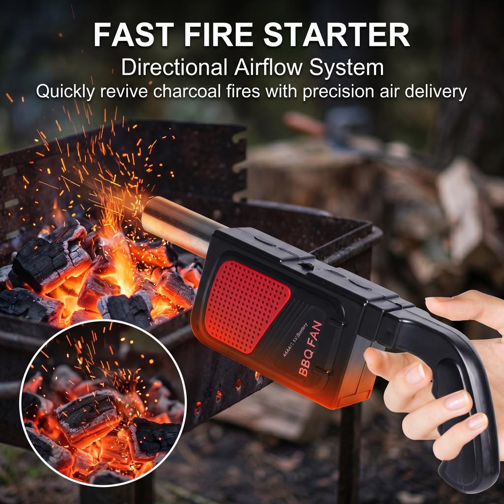 Handheld Electric BBQ Fan Air Blower Portable for Outdoor Camping Barbecue Picnic BBQ Cooking Tool Bakery Grill Accessories