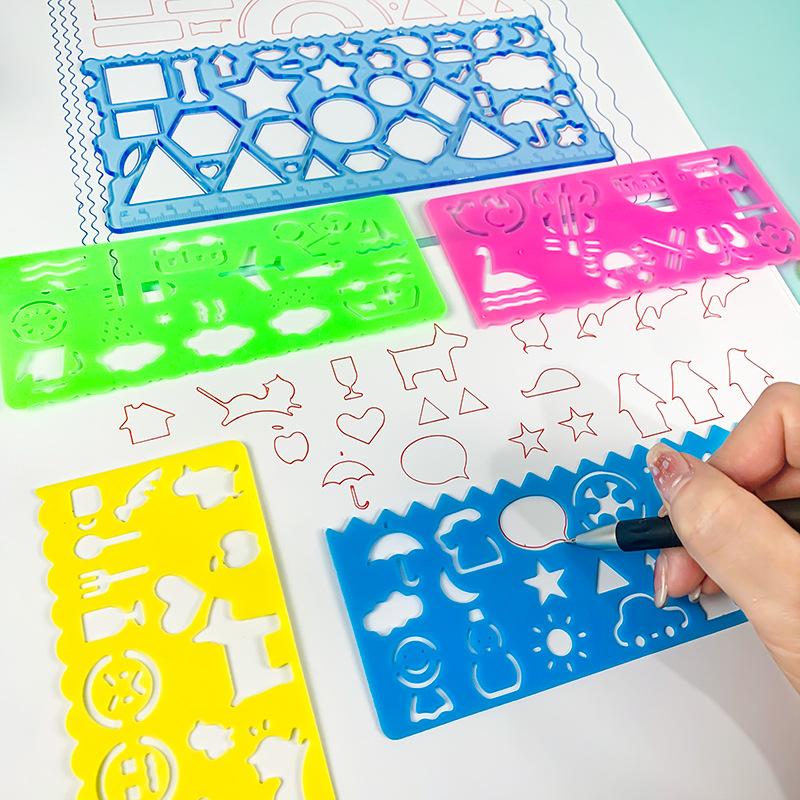 Spirograph Lineal Kunststoff Büro Kulturwaren Zeichenwerkzeuge Kunst Schnitzvorlage Geeignet für Schüler Schreibwaren TMZ