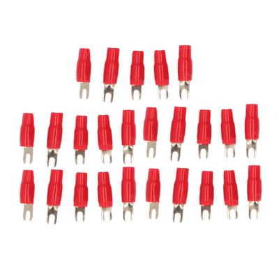 25 τεμ. 6 Gauge Ακροδέκτες Καλωδίων Τύπου U (Πιρούνι, Φτυάρι) Ηλεκτρικά Ακροδέκτες Πρεσαρίσματος για Αυτοκίνητο, Σκάφος, Σπίτι, Ηλιακά