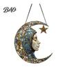 Sun Catcher Ornament 2D Acrylic Star Moon Lantern Suncatcher, Crescent Window Hanging Cute Pattern Suncatcher for Home, Patio, Garden, Ramadan Decor,