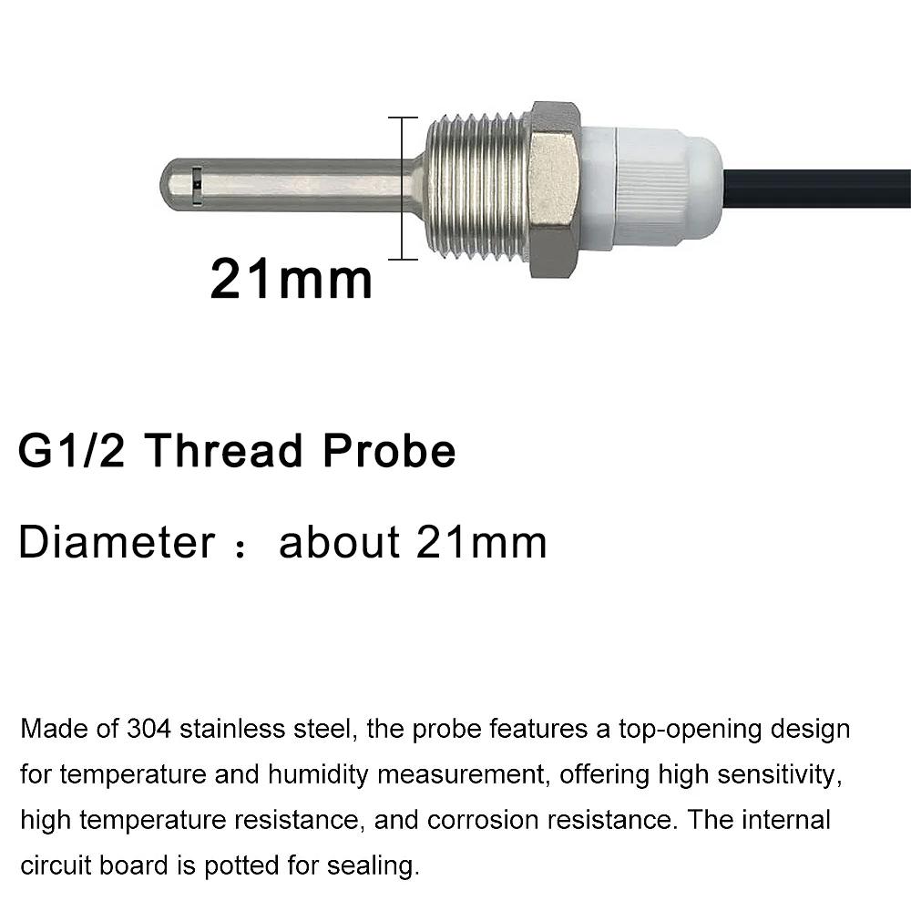 SHTC3 SHT40 SHT30 SHT20 SHT31 SHT35 SHT45 41 Digital Temperature and Humidity Sensor Probe with G 1/2 Thread I2C IIC Interface