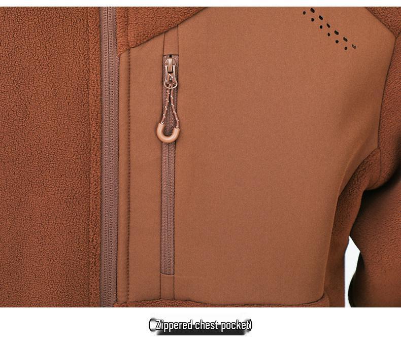 Woodpecker Men's Thickened Fleece Hoodie Jacket - Warm Stand Collar for Autumn/Winter Outdoor Sports
