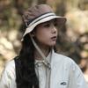 Women's Summer Anti-UV Fisherman Hat - Lightweight Foldable, Color-block Sun Protection Cap for Hiking Cycling Outdoor