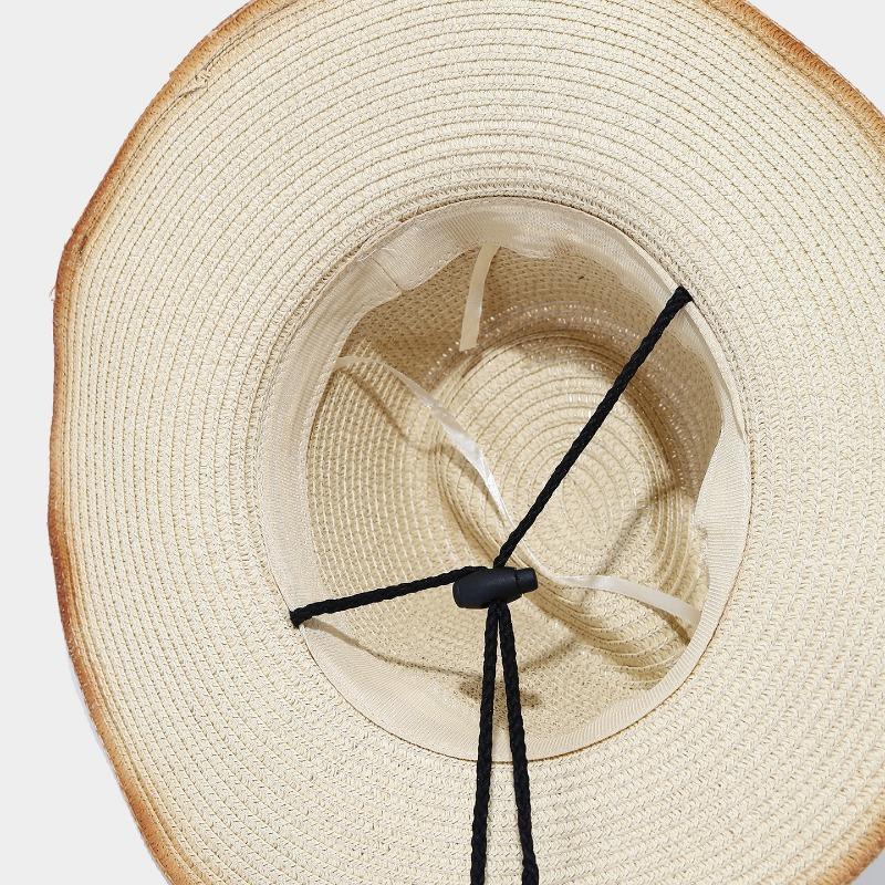 Western Cowboy Straw Hat Ethnic Style Outdoor Sun Protection Pentagram Panama Hat