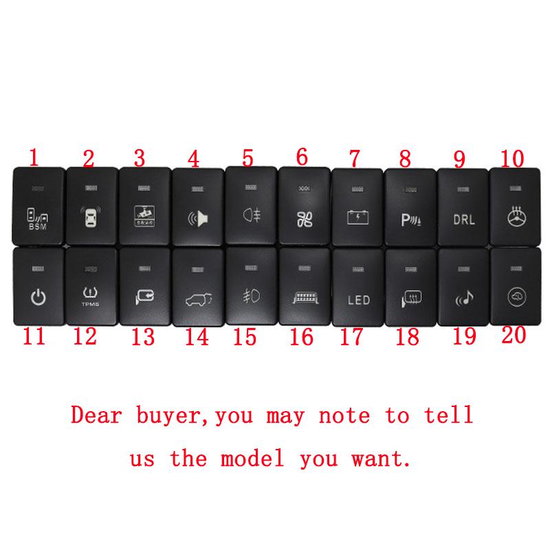 1PC Recorder Monitor Speaker Radar Parking Sensor Front Fog Light Spotlight Tailgate Switch Button For Suzuki Jimny