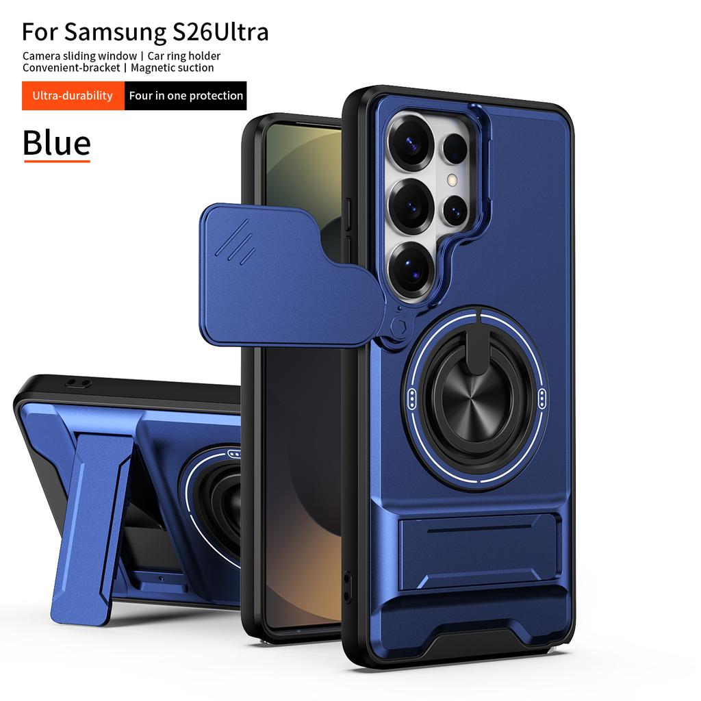 For Magsafe Magnetic Fold Holder Phone Case For Samsung S26 Ultra S24 Plus S23 FE S22 S24 Military Armor Camera Protection Cover