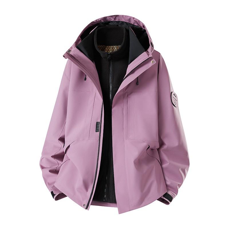 Womens 3-in-1 Hiking Jacket 2026 Lightweight Windproof Outdoor Shell With Removable Fleece Liner Small Stature