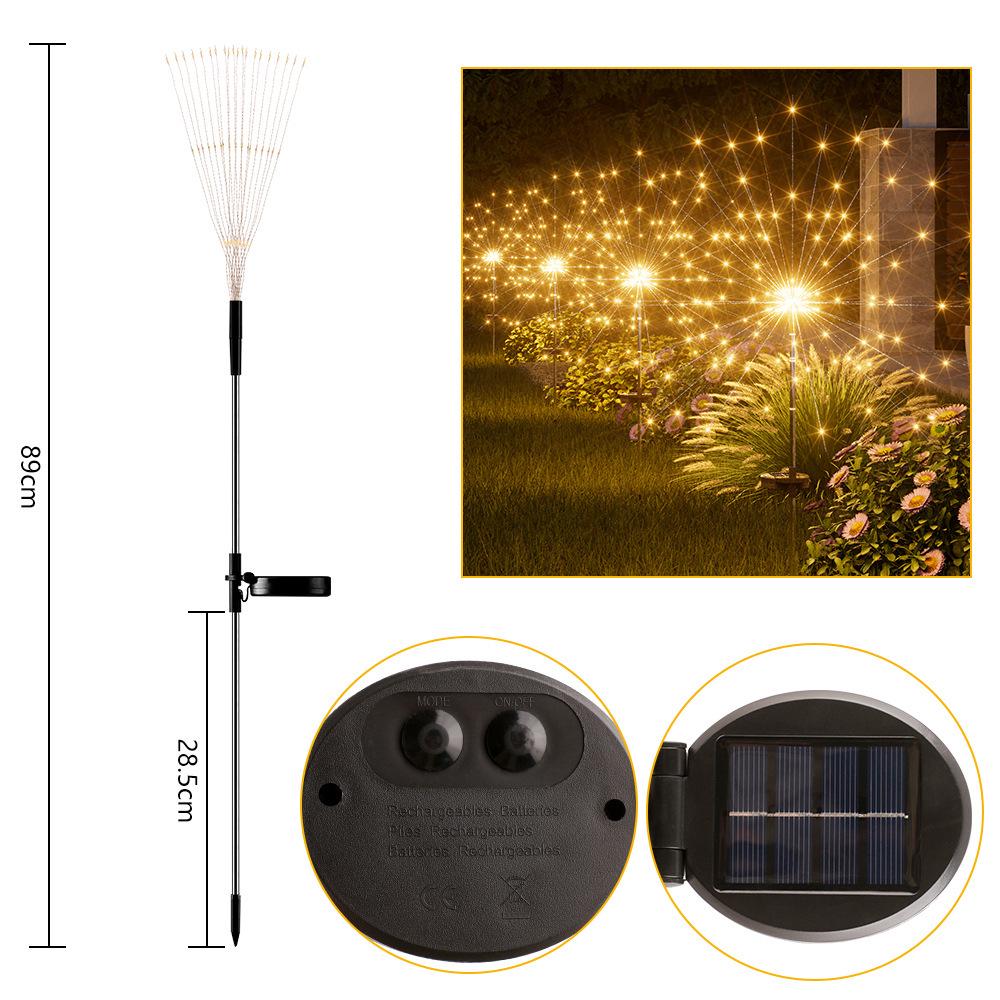 Solar Firework Garden Lights for Outdoor Atmosphere and Balcony Decor Solar Lawn Light