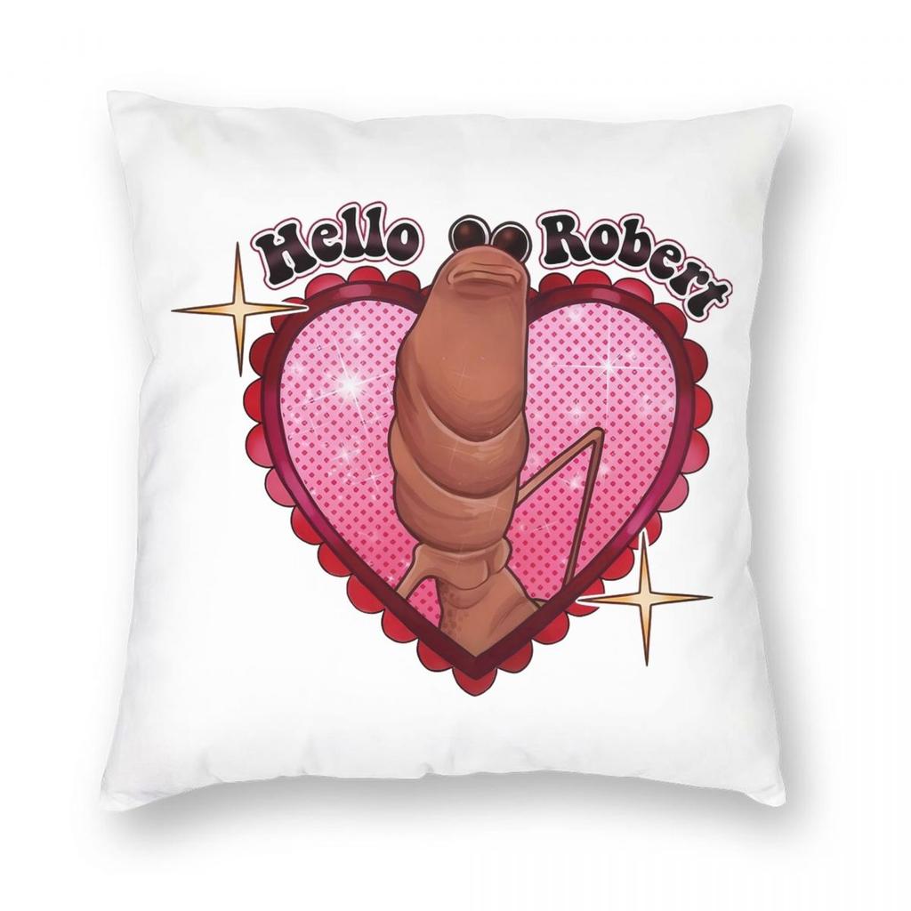 Marcus The Worm Robert Help Funny Meme Pillowcase Printed Polyester Cushion Cover Decor Pillow Case Cover Sofa Square 45X45cm
