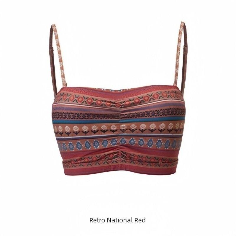 

Fashion Bohemia Yoga Clothes Bra Camisole Retro Red S