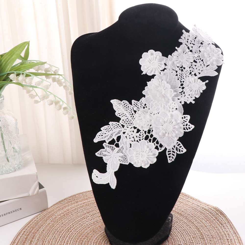 Mesh Embroidery 3D Floral Appliques Fashion Embroidery Appliques  Bridal Wear
