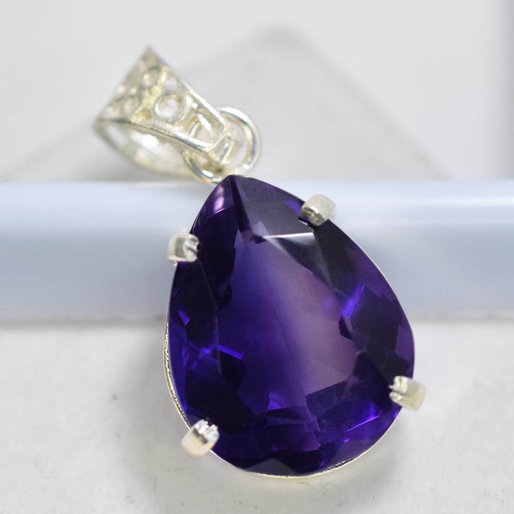 Natural Purple Tourmaline 31.7 Ct CERTIFIED Pear 925 Sterling Silver Pendant MY-PD-154-NS