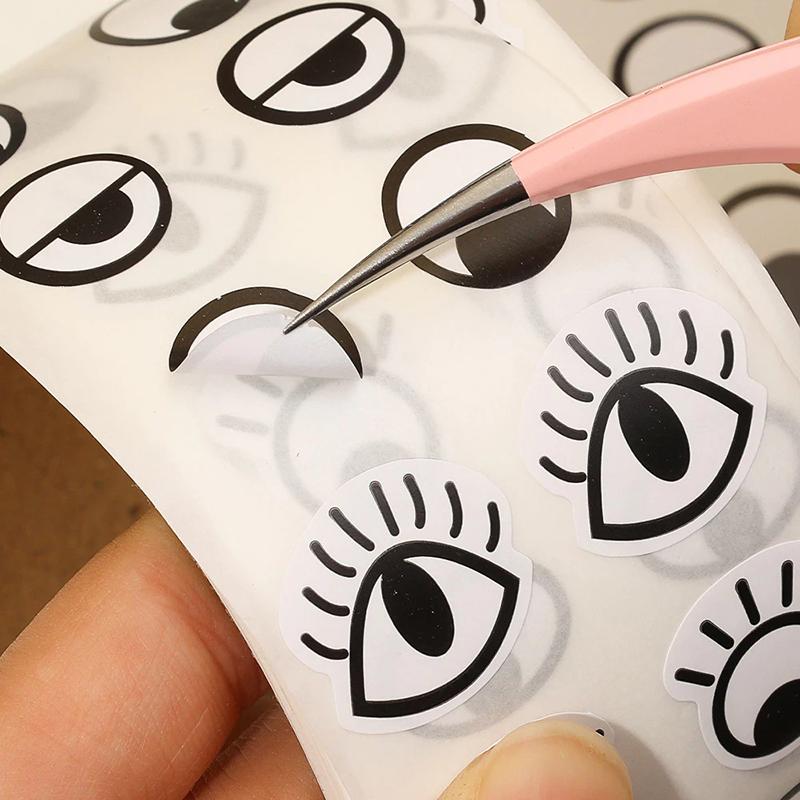1000 Stück/Rolle Selbstklebende Augenaufkleber Mini Augenform DIY Aufkleber Schwarz Weiß Designs Halloween Party Kinderspielzeug Aufkleber