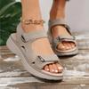 New Brand Female Sandals Summer Women Leather Light Casual Wedge Platform Shoes Blue Girls Outside Non-slip Shoes Plus Size 43