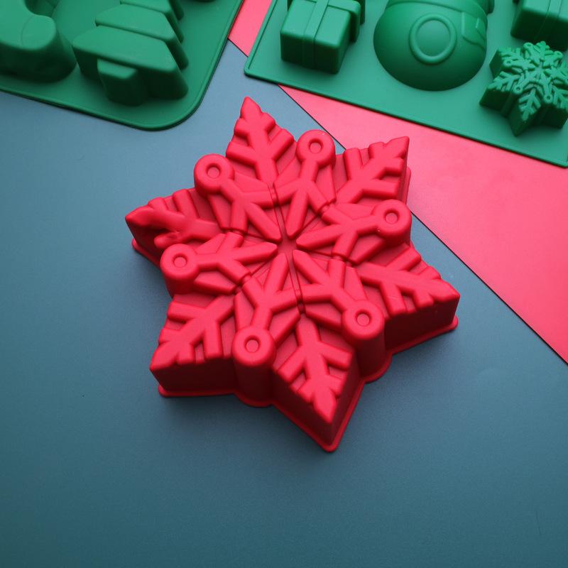 1 STÜCK Weihnachten Silikon Schokoladenformen Süßigkeiten Backformen Handgemachte Schneeflocke Schneemann Weihnachtsbaum Lebkuchenmann Weihnachtsmann Form