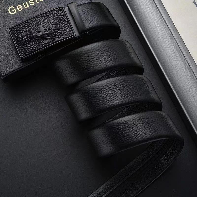 Men'S Belt Automatic Buckle Imitation Leather Belt Belt For Men'S Trendy Temu Xiyin
