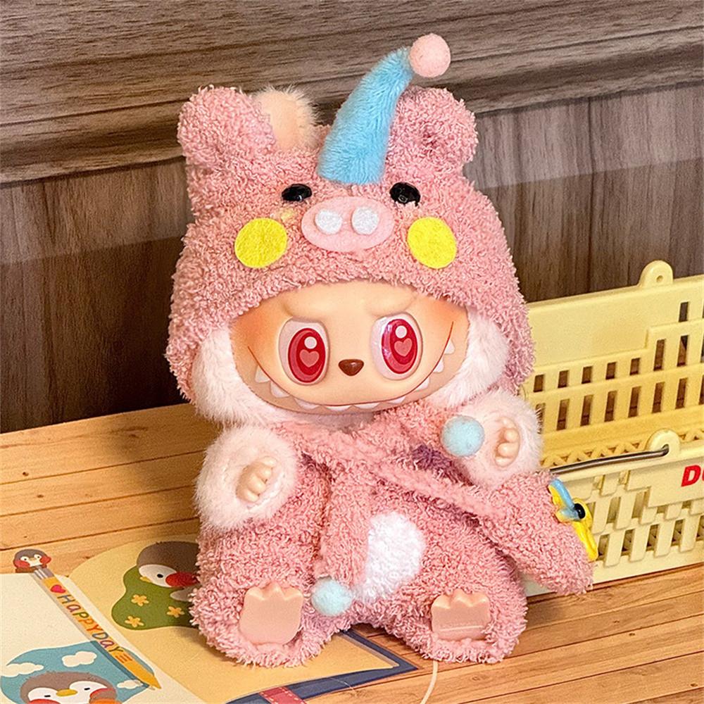 

Cute Cartoon Animal Style Frog Elephant Doll Clothes for Generation 1/2 Labubu Blind Box(no Doll)