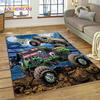 Tapete de Desenho Animado Monster Truck Monster Jam para Quarto Sala de Estar Decoração de Casa Sofá, Jogo Infantil Grande Tapete de Chão Decorativo