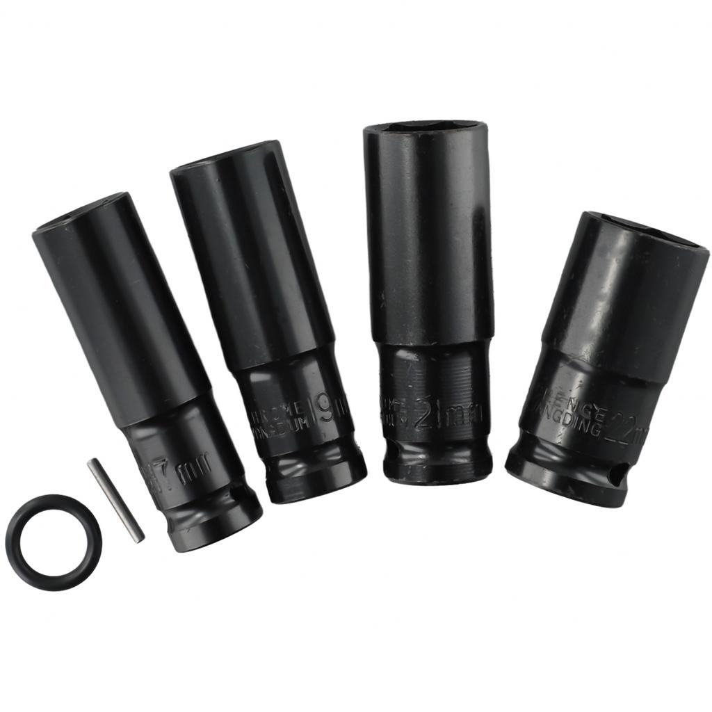 4Pcs 17-22mm Electric Impact-Wrench Hex-Socket Head Kit Hardness And Durability