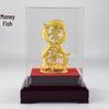 Flocked Golden Lucky Fish Ornament for Home Decor - Ideal for Living Room, TV Stand, or Wine Cabinet Display. Perfect As an Opening Craft Gift.