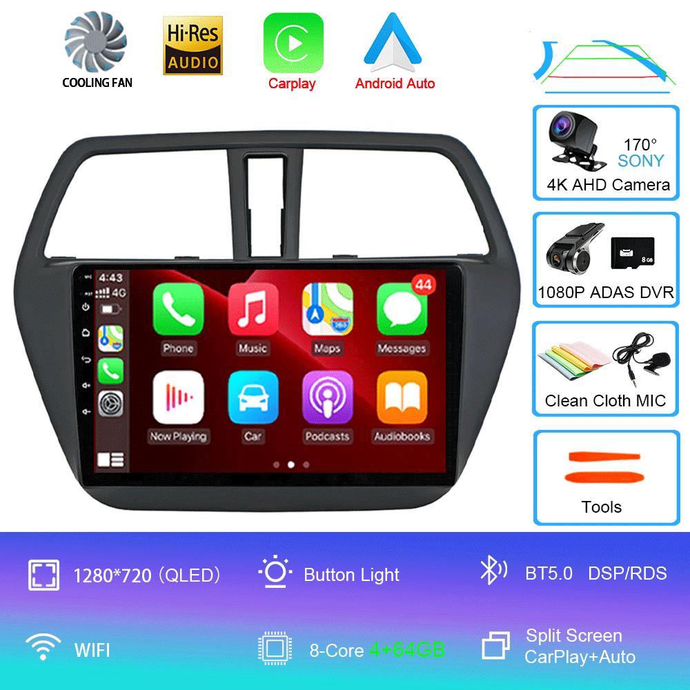 Android 14 Carplay Auto WIFI+4G Car Radio For Suzuki SX4-CROSS 2014-2017 Multimedia Video Player Navigation GPS Stereo Head Unit