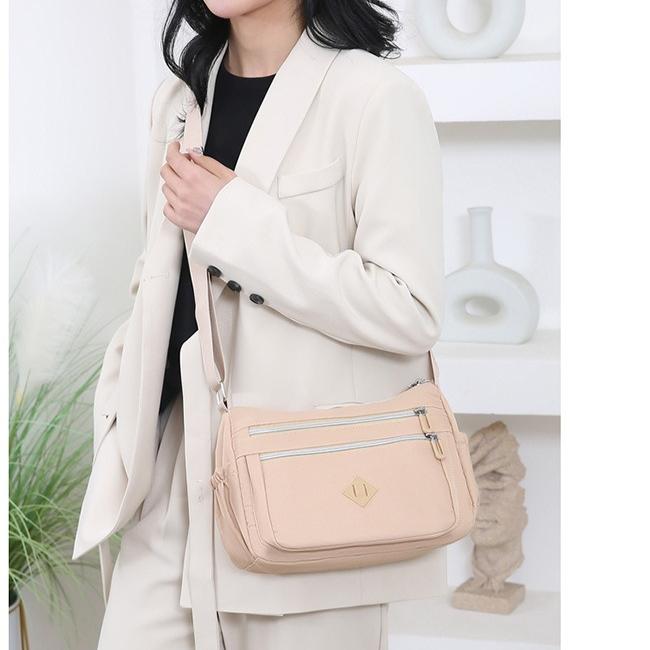 Women Nylon Crossbody Bag Large Capacity Shoulder Bag Multi Pocket Zipper Handbag Casual Travel Phone Purse Lightweight Messenger Bag