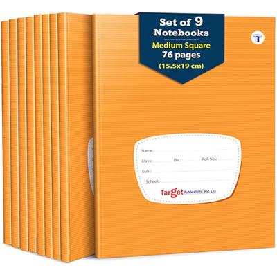 Target Publications Medium Square Maths Note Books For School Kids | 76 Pages 155 X 19 Cm Hard Cover With Label | Maths