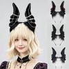 Handmade Plush Demon Horn Headband Halloween Cosplay Gothic Party Costume Accessory