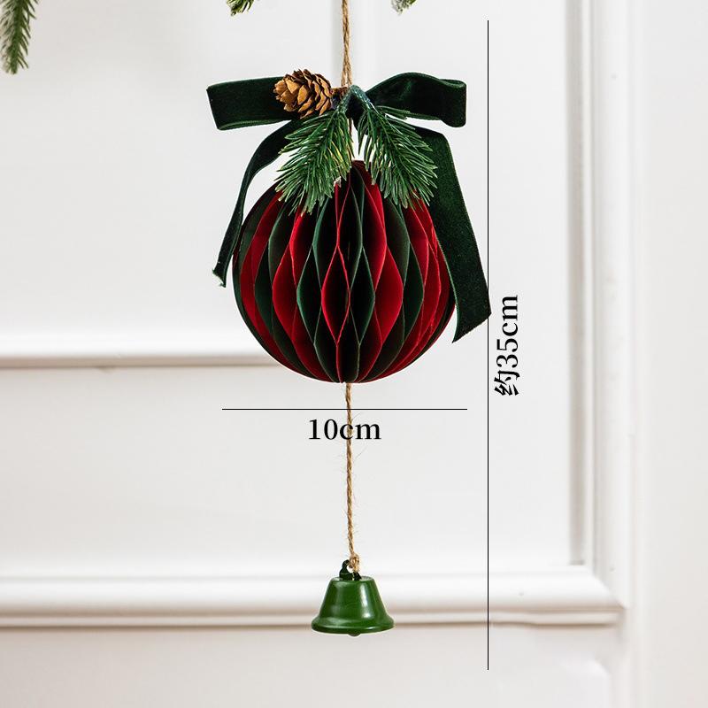Weihnachts-Waben-Glocke Weicher Hängeanhänger Ornament Festliche Glocken Dekoration Samt-Weihnachtsbaumschmuck Für Kaminsims Feiertag